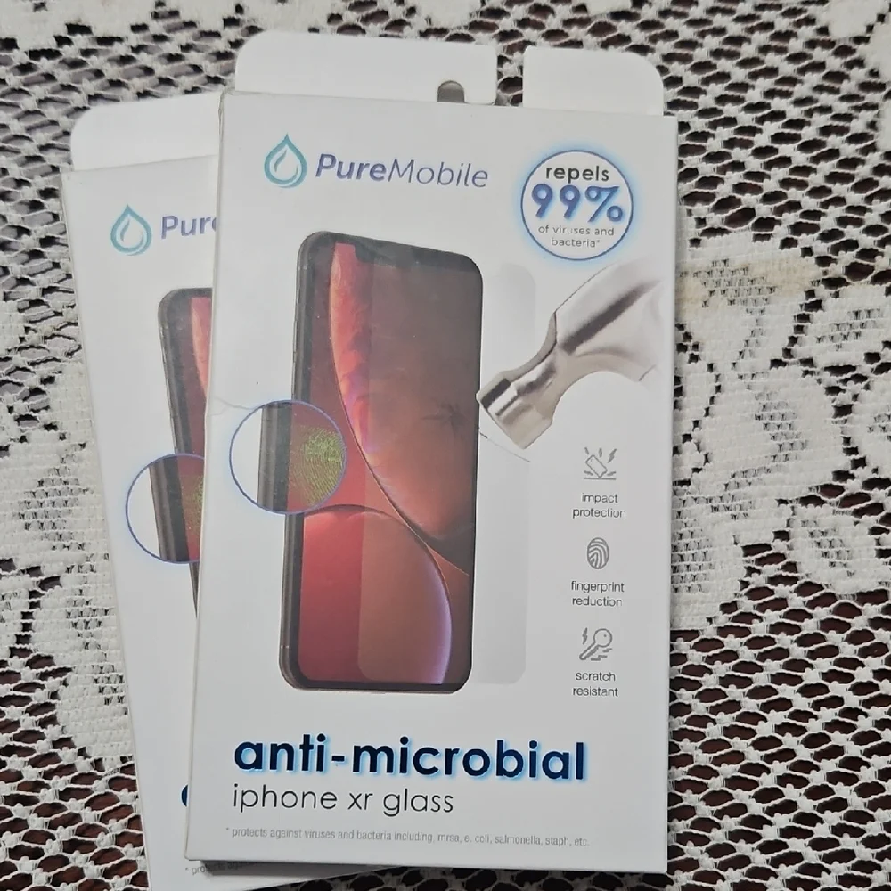 White Anti-Microbial Screen Protector for Smartphones